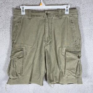 Abercrombie & Fitch Shorts Mens 34 Cargo Military Green Vintage Y2K AO5